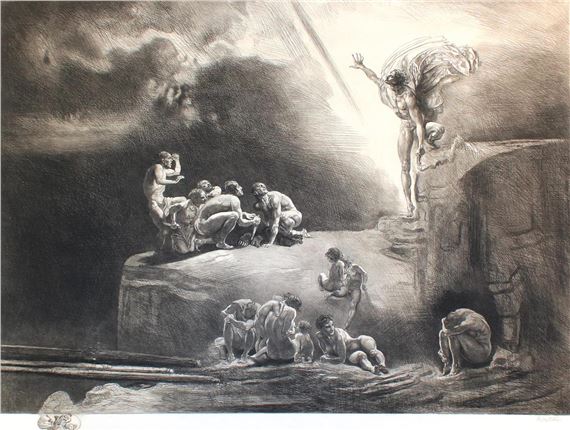 Rudolf Jettmar | Prometheus bringt den Menschen das Feuer (1916 ...