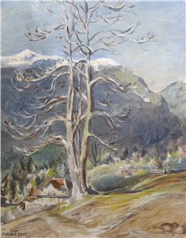 Swiss mountainous landscape with chalets - Hon. Maud Cecil