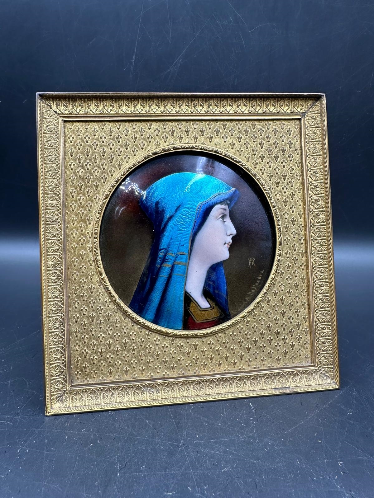 Emile Albert de Mandre | miniature portrait of blue Madonna | MutualArt