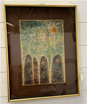 An impressionist oil on board by Adel Shaheen titled Kurnor Luxor and dated 1963 - Adam Shaheen