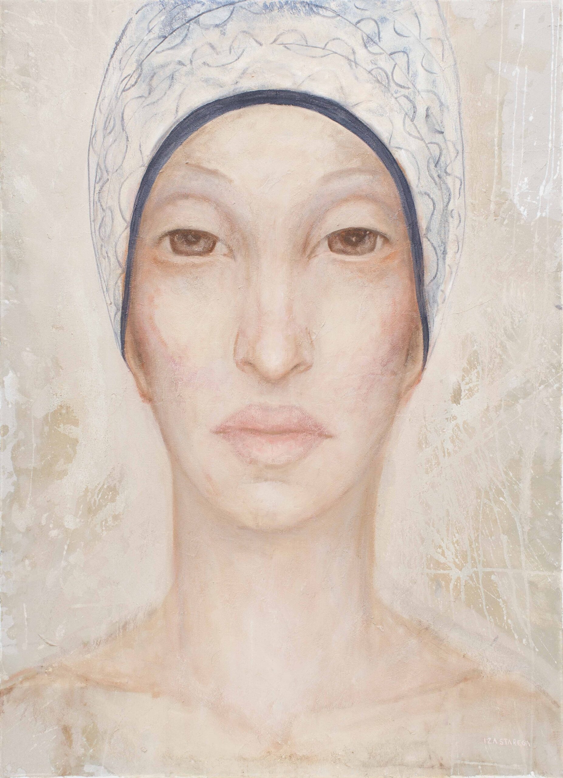 Artwork by Iza Starega, Untitled from the series Women in scarves , 2020, Made of canvas