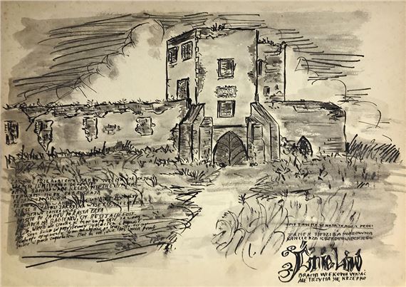 Zamek w Ćmielowie , 1956 by Andrzej Maziarski, 1956