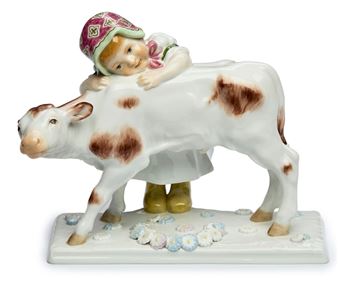 Mädchen mit Kalb - Bochmann Max