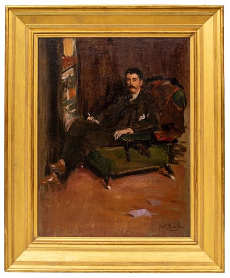 A gentleman smoking by Alexander Garden Sinclair