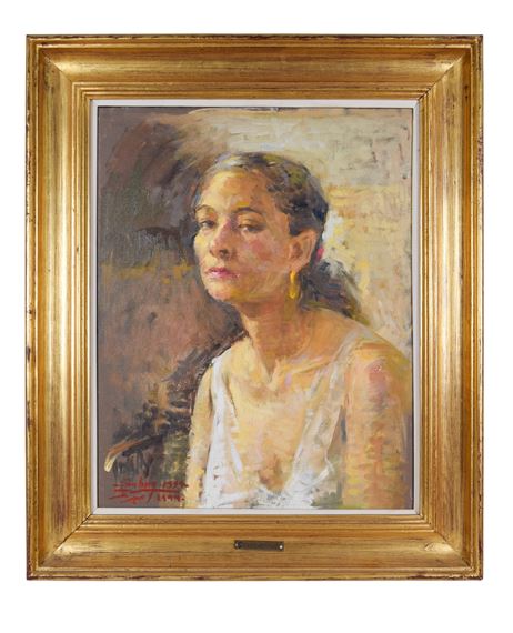 Sabry Helmy Ragheb | Portrait of a Lady in white | MutualArt