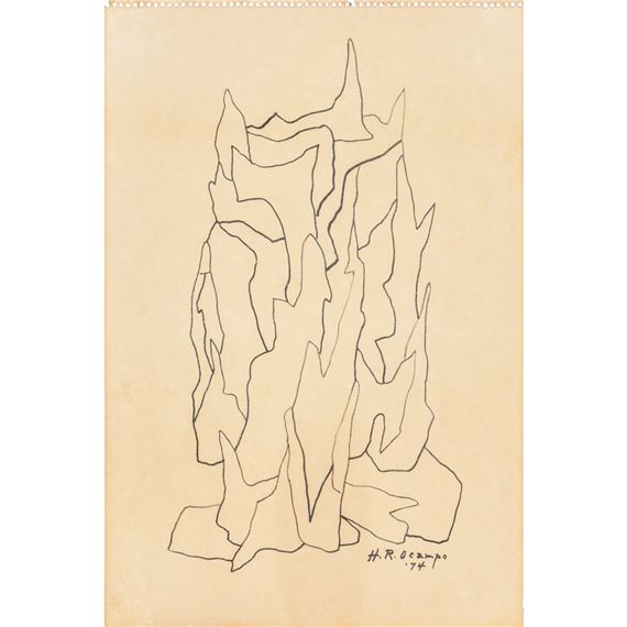 Untitled (Study by Hernando Ocampo, dated '74