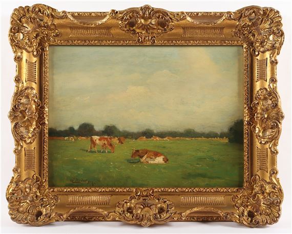 Landschaft mit Kühen by Carl Roder