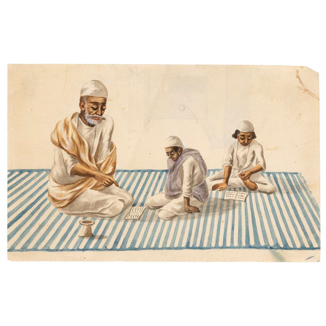 Indian School, 19th Century | COMPANY SCHOOL: A MULLAR TEACHING TWO ...