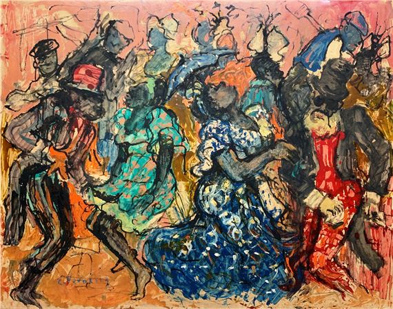 Eduardo Vernazza "Candombe" Óleo sobre tela  Firmado abajo izquierda by Eduardo Vernazza