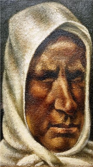 Felipe Seade "Personaje" Óleo sobre cartón  Sin firma by Felipe Seade