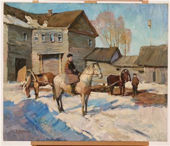 Le départ sous la neige - Nikolai Alexeevich Furmankov