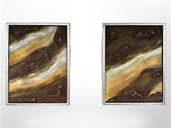 Kiesdn Gulin : A pair of abstract oils, 30cm x 40cm - Kiesdn Gulin