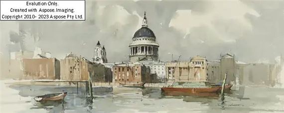St. Paul's; watercolour on paper by Edward Wesson
