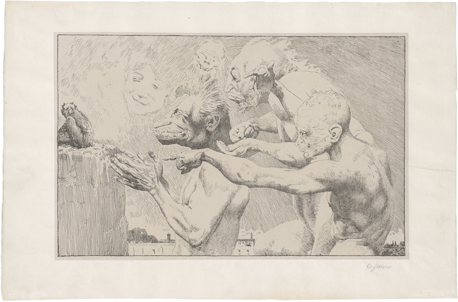 Artwork by Otto Greiner, O Italien, Made of Lithographie auf gewalztem China