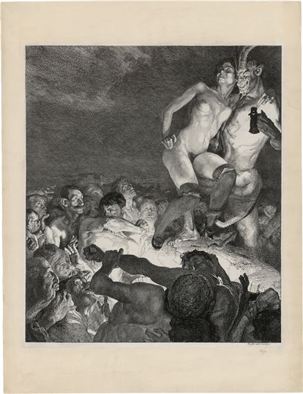 Der Teufel zeigt das Weib dem Volke by Otto Greiner, 1898