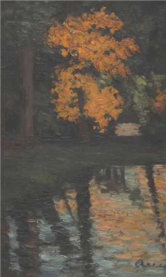 Herfststemming aan het water by Marinus Pieter Reus, 1896