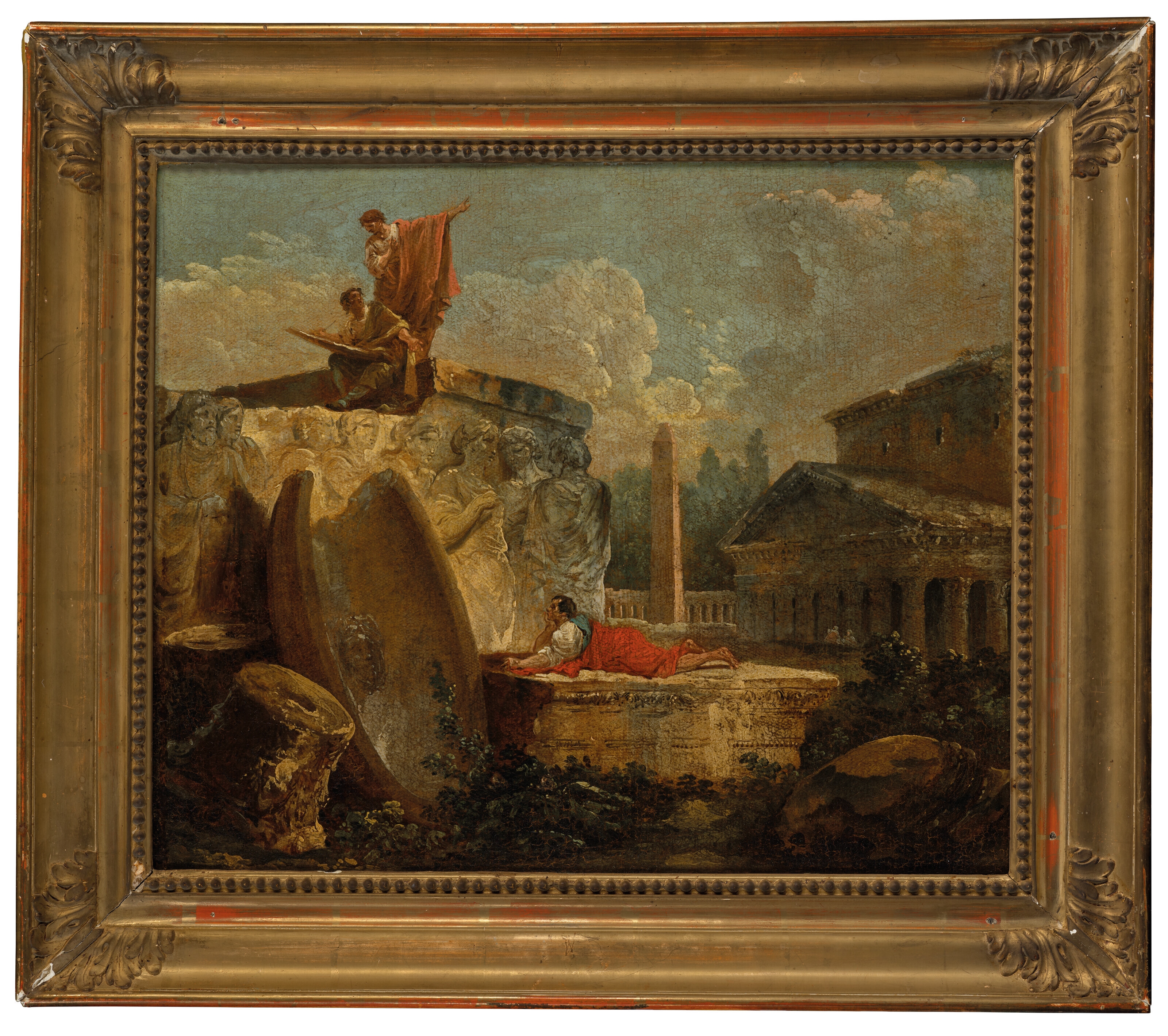 Hubert Robert | Dessinateurs dans un paysage avec des ruines antiques ...