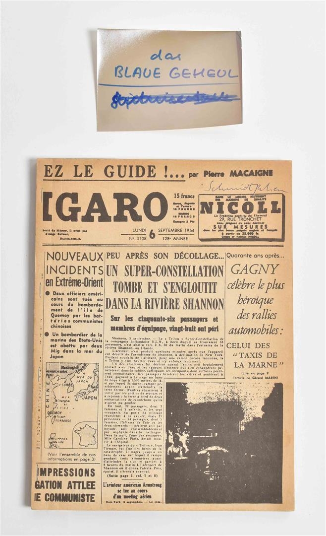 Artwork by Wolf Vostell, Dé-coll/age No.6, Bulletin der Fluxus und Happening Avantgarde, July 1967, Made of blue pen on photographic paper
