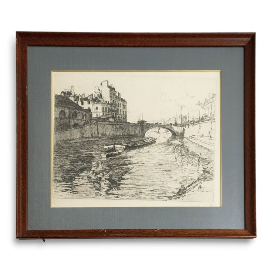 Artwork by René Pinard, Le pont de la poissonnerie, Made of Engraving