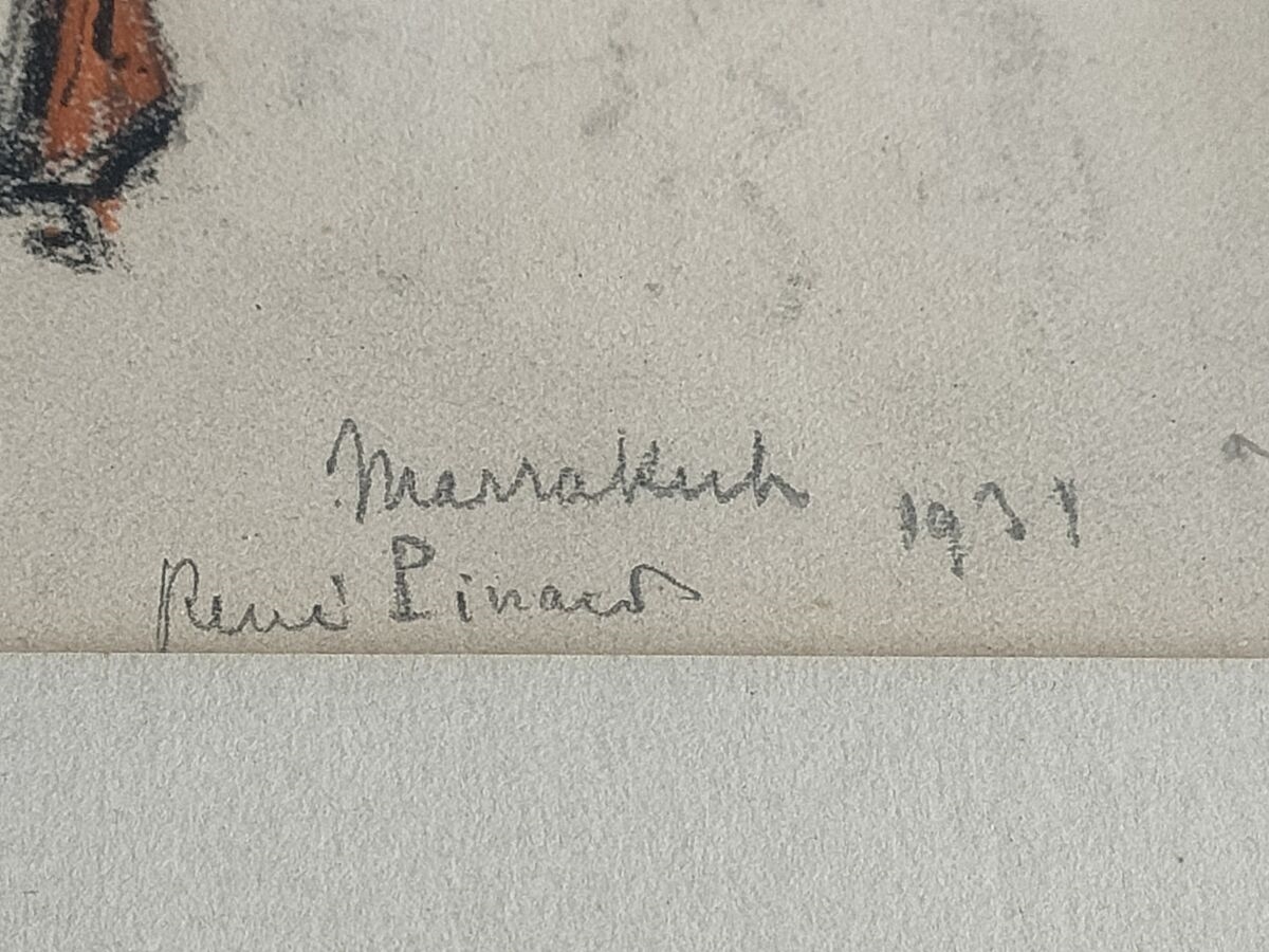 Artwork by René Pinard, Marrakech, Made of pencil and pen drawing