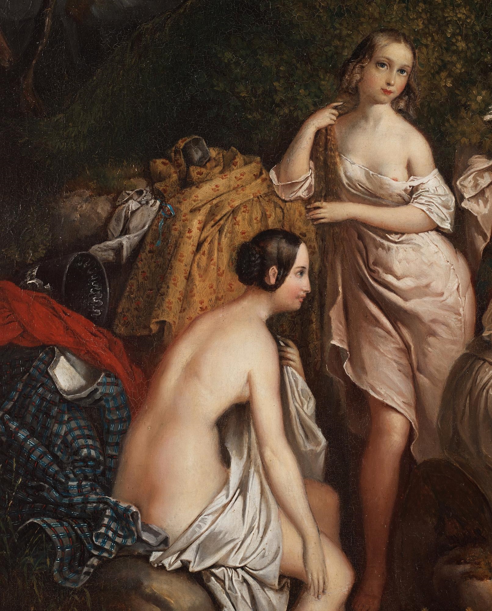 Artwork by Kilian Zoll, "Badande kvinnor" (Susanna and the Elders), Made of Canvas