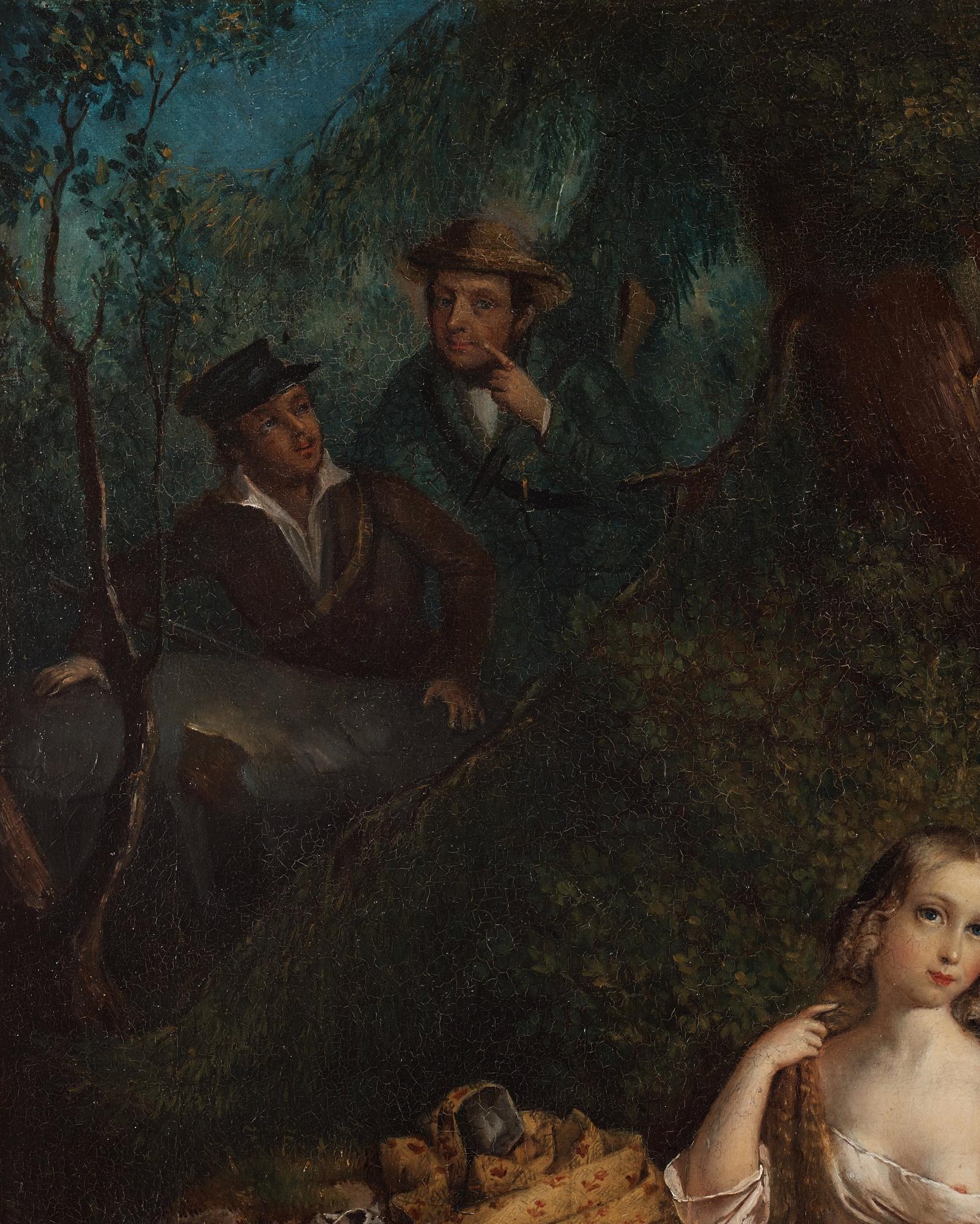 Artwork by Kilian Zoll, "Badande kvinnor" (Susanna and the Elders), Made of Canvas