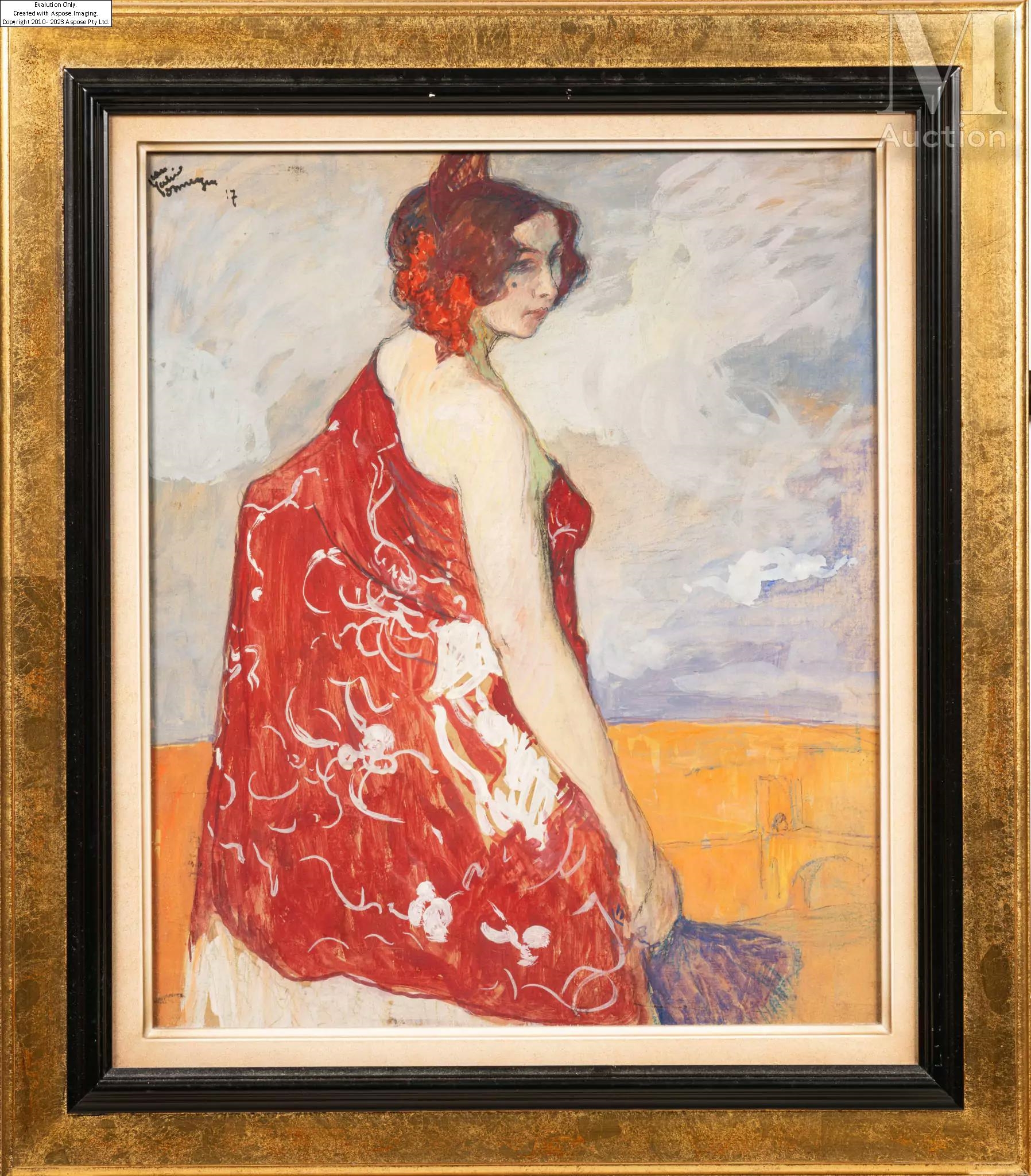 Jean-Gabriel Domergue | Portrait de femme au kimono rouge (1899 ...