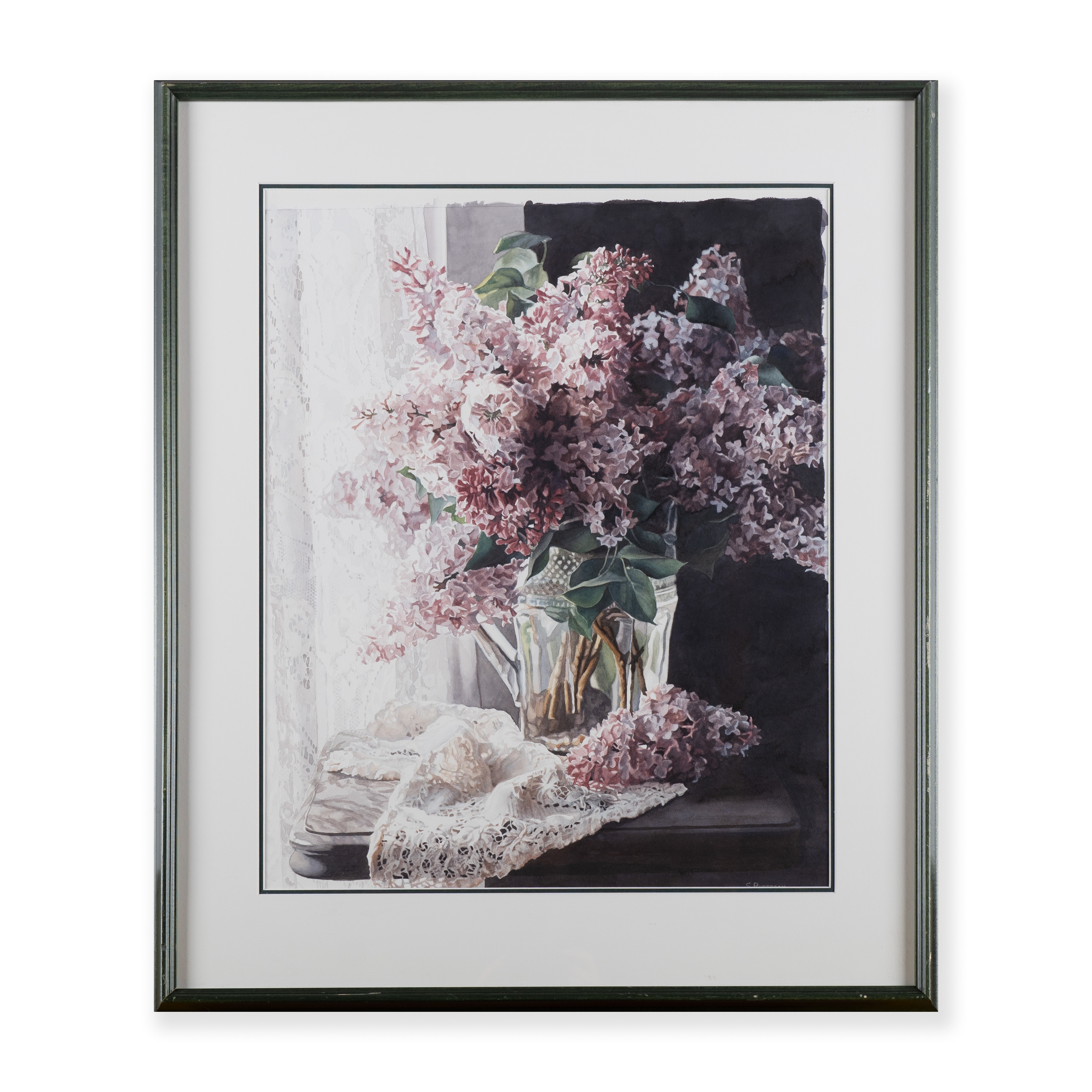 Artwork by Susan Paterson, Untitled - Lilacs in Vase, Made of watercolour on paper