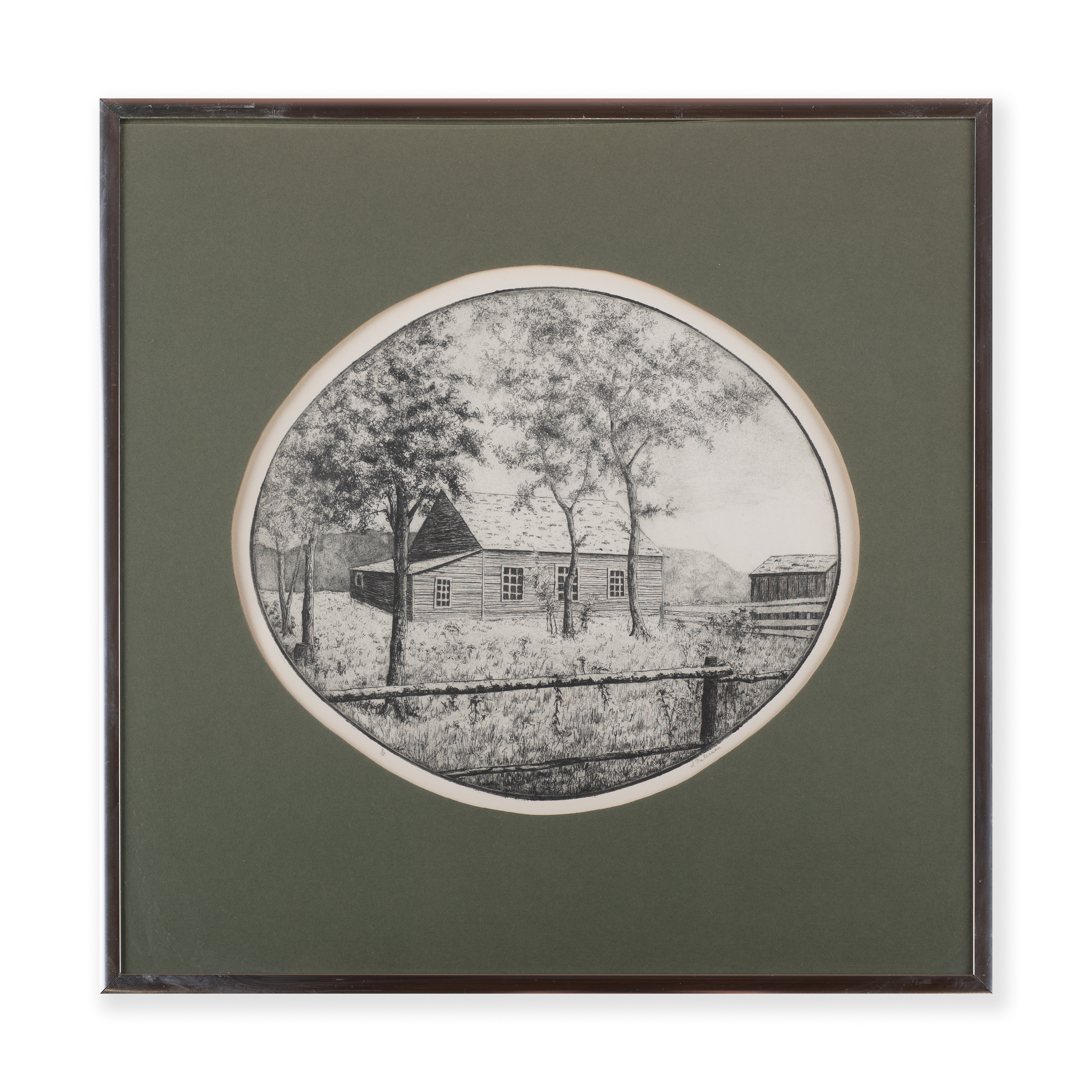 Artwork by Susan Paterson, Untitled - Rural Landscape, Made of etching on paper