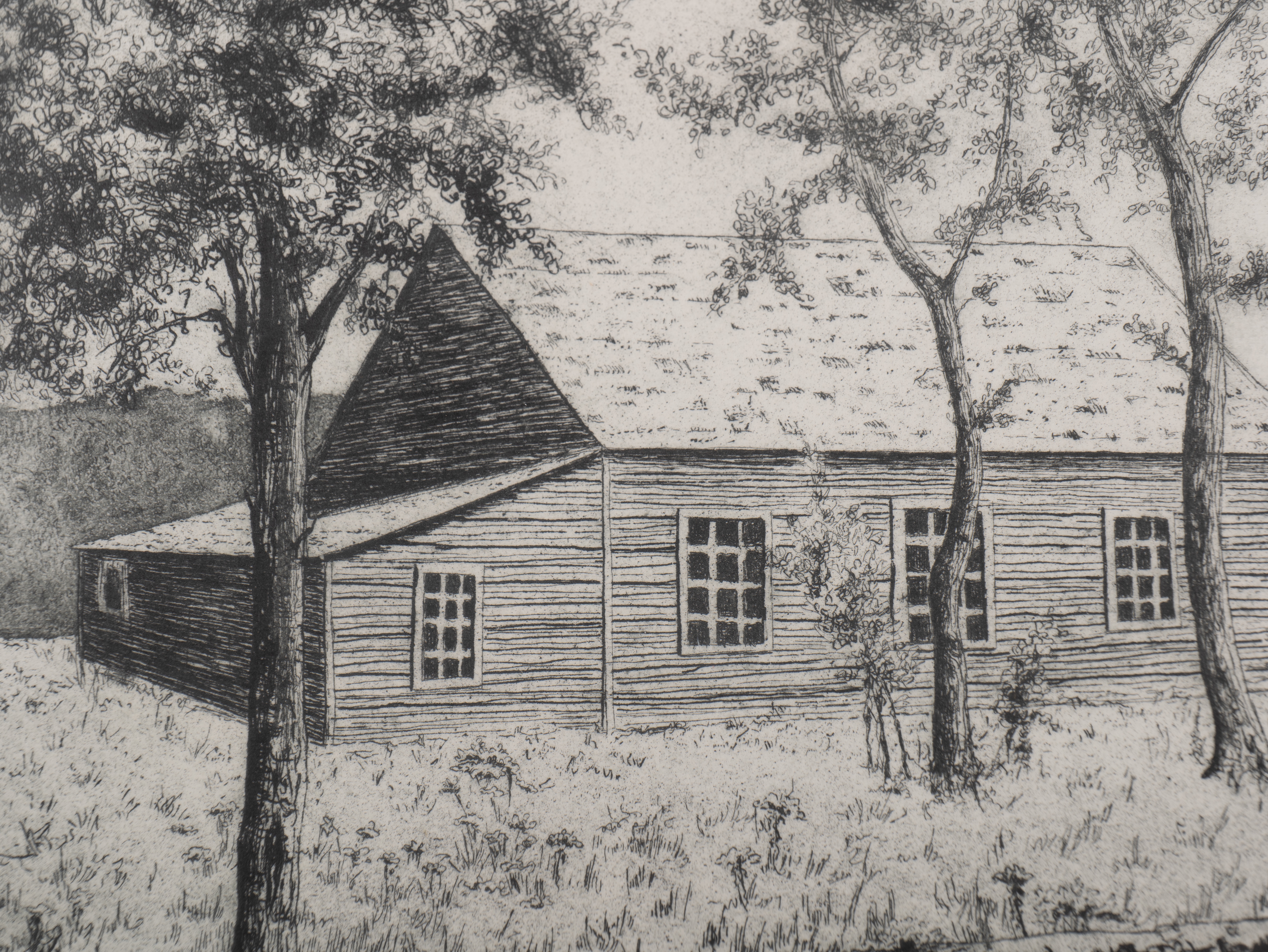 Artwork by Susan Paterson, Untitled - Rural Landscape, Made of etching on paper