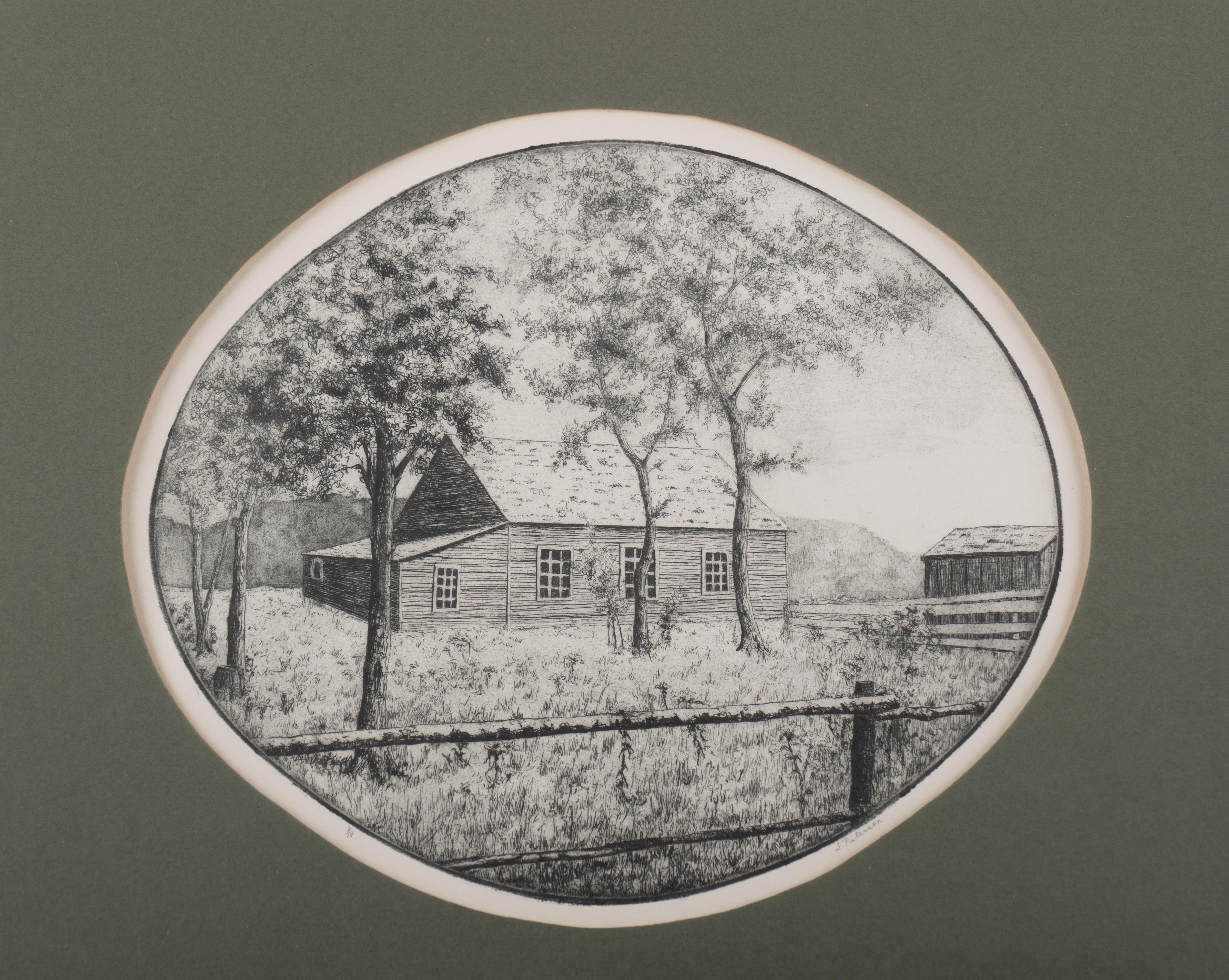 Artwork by Susan Paterson, Untitled - Rural Landscape, Made of etching on paper