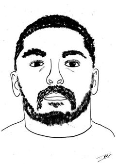 Ian BOUBILA draws Peato MAUVAKA Drawing created on March - Ian Boubila