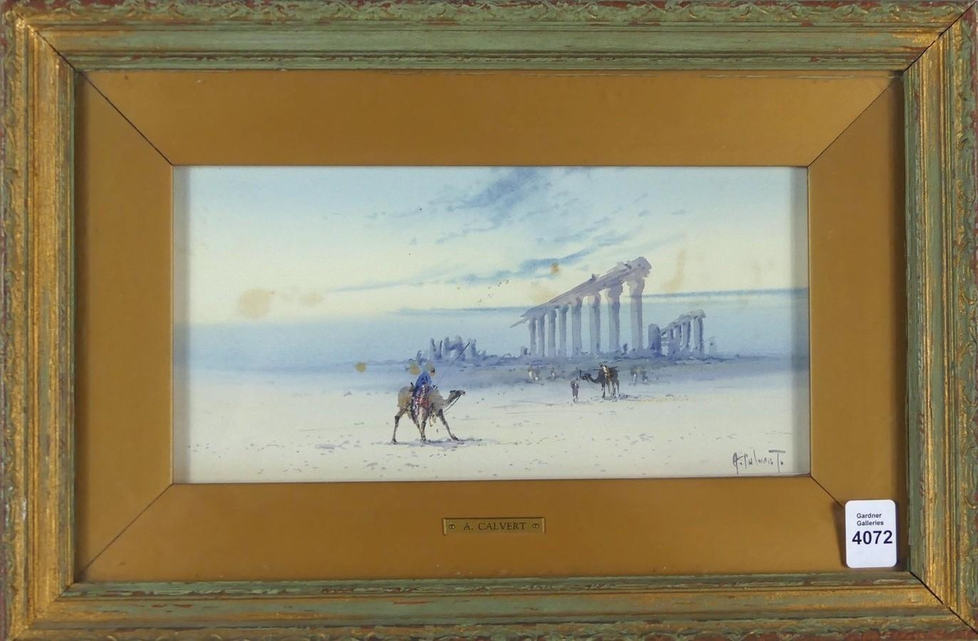 Alfred Calvert | Untitled: Desert Scene with Figures on Camels and ...