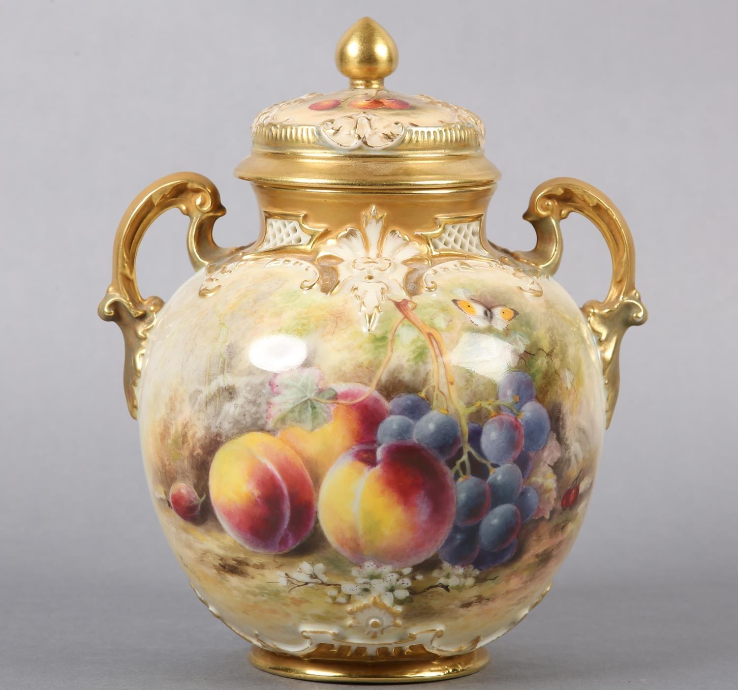 William Ricketts | A ROYAL WORCESTER PORCELAIN TWO-HANDLED VASE AND ...