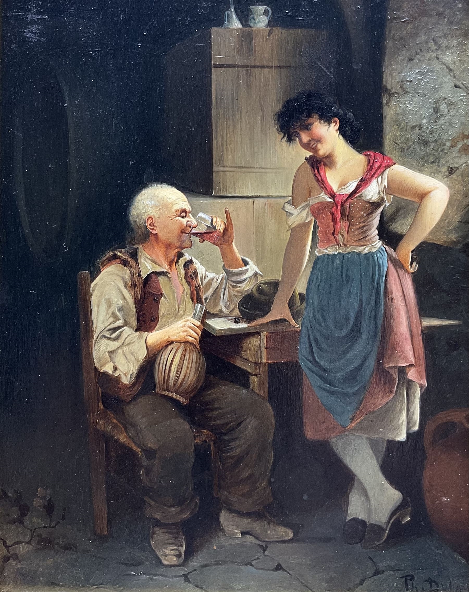 Artwork by P Dulieu, Schmeckts!' - Delicious, Made of oil on panel