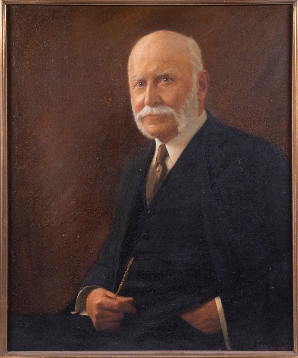 Artwork by Elise W. Bacharach, Portrait of Joshua Levering (1845-1935), Made of oil on canvasboard