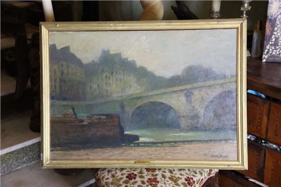 La seine sous un pont de Paris - Amédée Buffet