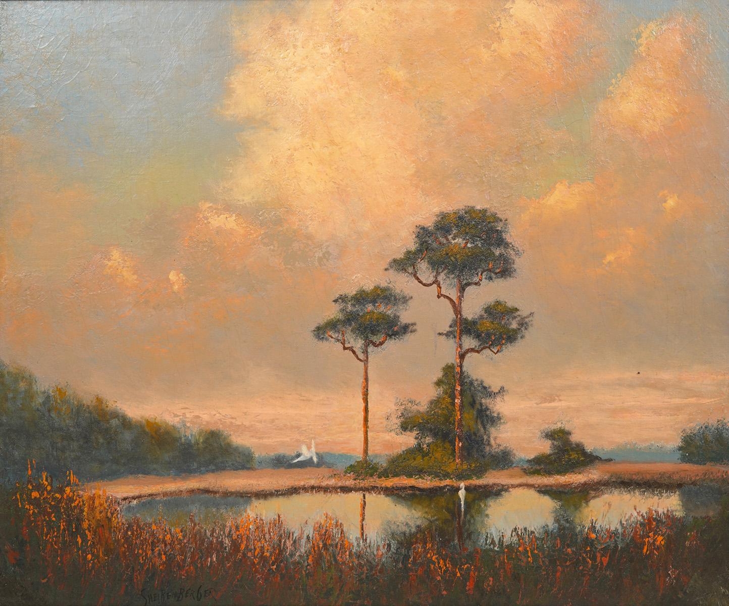 Artwork by Robert Russell Sheibenberger, Florida landscape scene, Made of oil on canvas