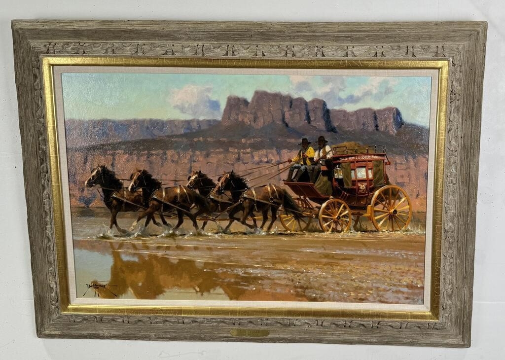 Dan Mieduch Dan Mieduch Las Cruces Stagecoach Painting (Early 20th