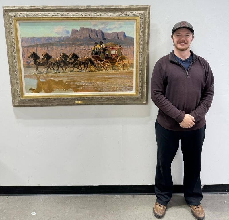 Dan Mieduch Dan Mieduch Las Cruces Stagecoach Painting (Early 20th