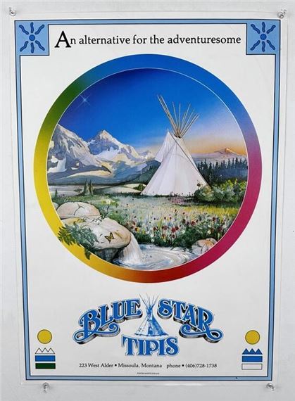Monte Dolack Blue Star Tipis Print by Monte Dolack