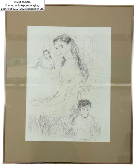 A portrait of a lady by Paul Hogarth, dated '56
