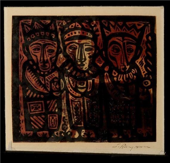 Lester Raymer | LESTER RAYMER (1907-1991) SIGNED BLOCK PRINT X-MAS ...