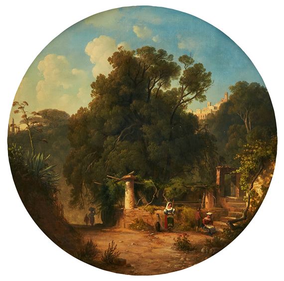 Italienskt parklandskap by Joseph Magnus Stäck, 1854
