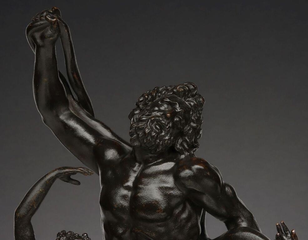 Artwork by Francesco Righetti, GRAND TOUR RIGHETTI WORKSHOP LAOCOON BRONZE GROUP, Made of dark brown patina with