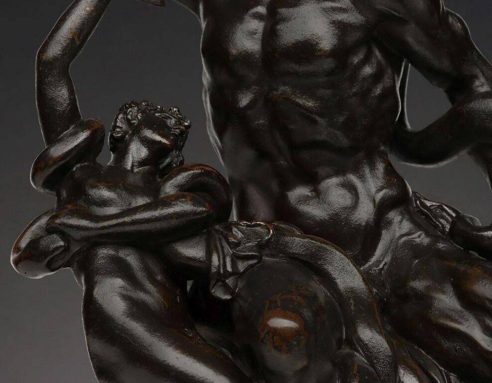 Artwork by Francesco Righetti, GRAND TOUR RIGHETTI WORKSHOP LAOCOON BRONZE GROUP, Made of dark brown patina with