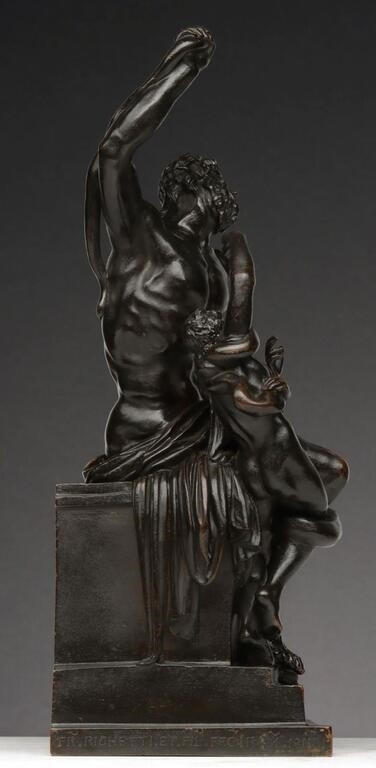 Artwork by Francesco Righetti, GRAND TOUR RIGHETTI WORKSHOP LAOCOON BRONZE GROUP, Made of dark brown patina with
