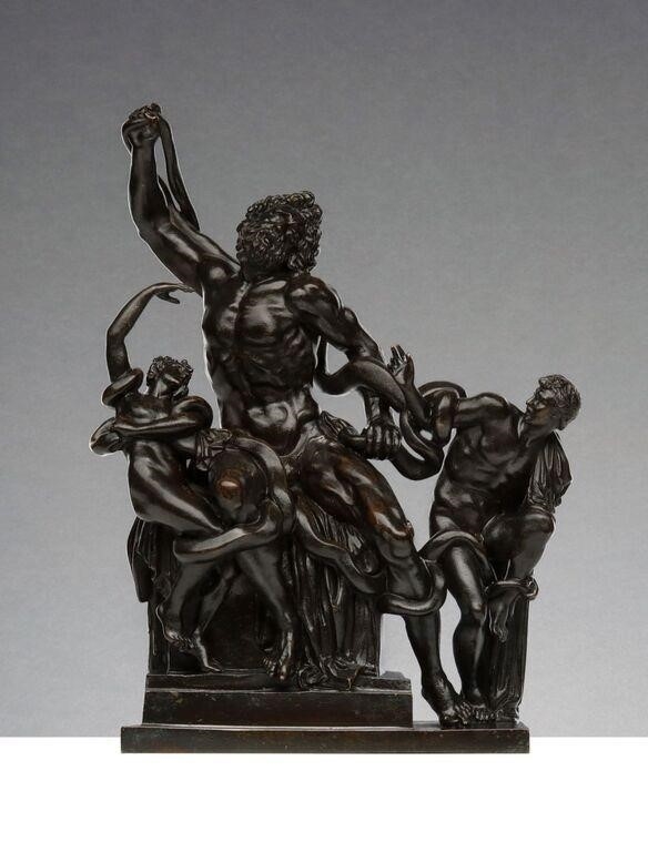 Artwork by Francesco Righetti, GRAND TOUR RIGHETTI WORKSHOP LAOCOON BRONZE GROUP, Made of dark brown patina with