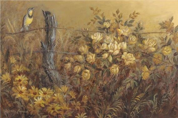 1906-2004). Circa 1974. The common scene in Missouri is signed lower left.Lennon Bandel is most associated as an artist with Kansas and Missouri by Lennon Ray Bandel, circa 1974