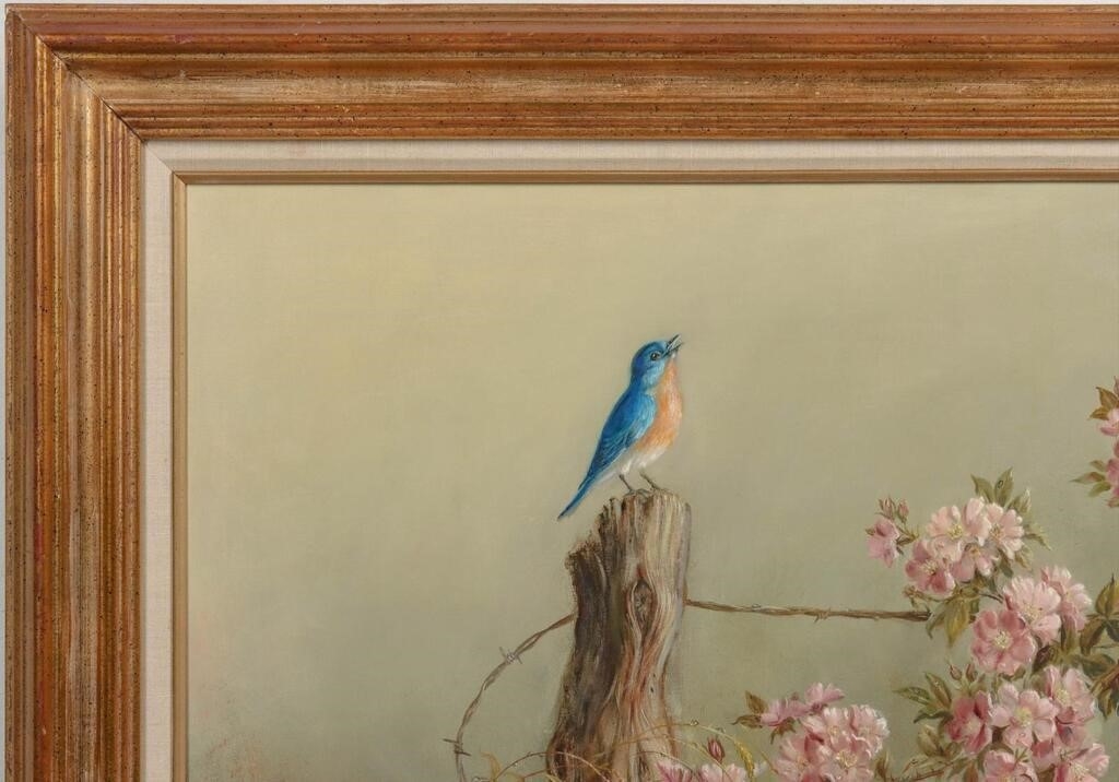 Artwork by Lennon Ray Bandel, 1906-2004). Song of Summer. Circa 1975. Clearly a Missouri subject, Made of Canvas